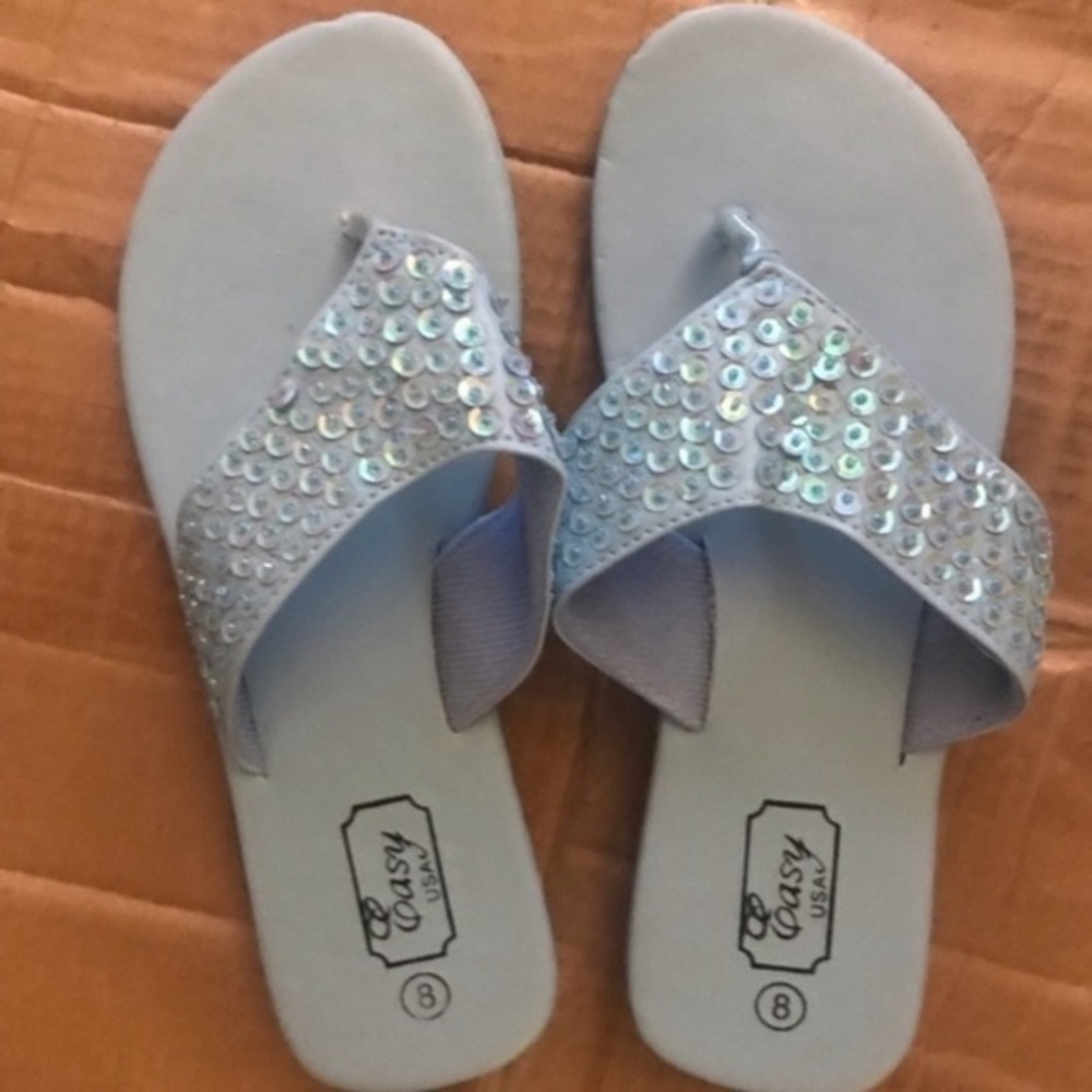 Women's Blue Sequin Sandals​